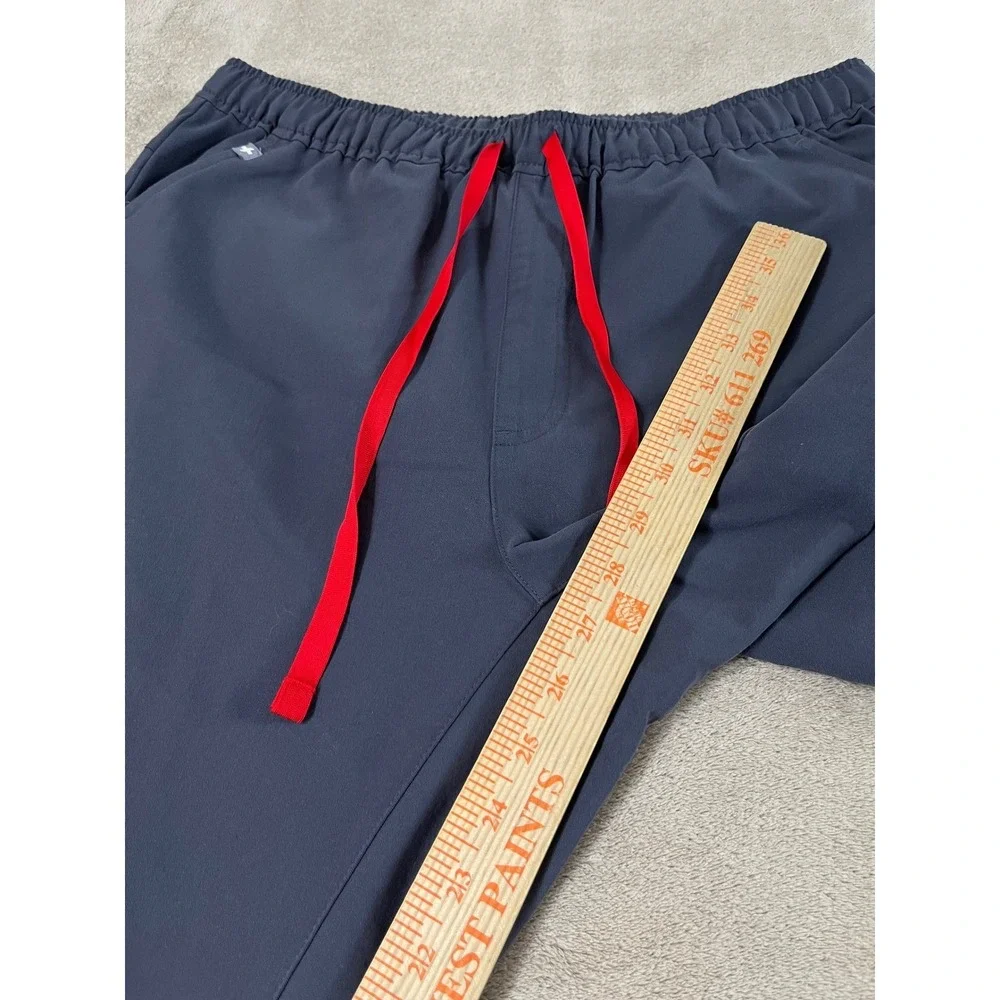Figs Tansen Jogger Scrub Pants Men's Medium Graphite Gray Red Drawstring EUC